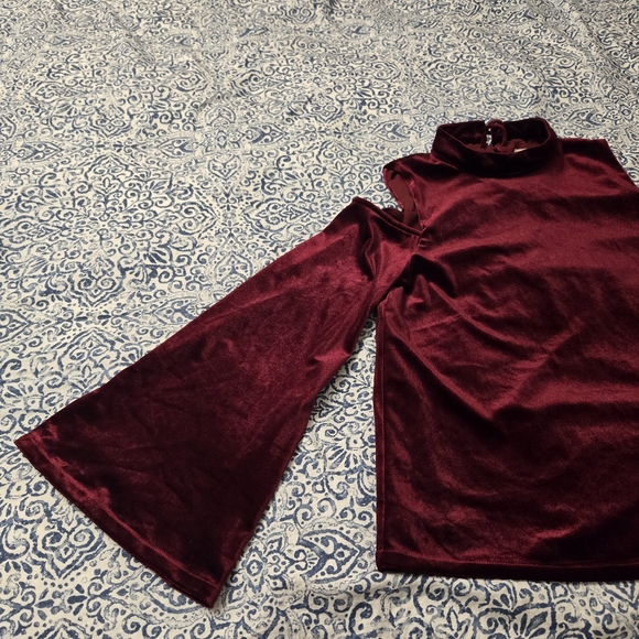 Fancy Red Velvet Top - Picture 2 of 5